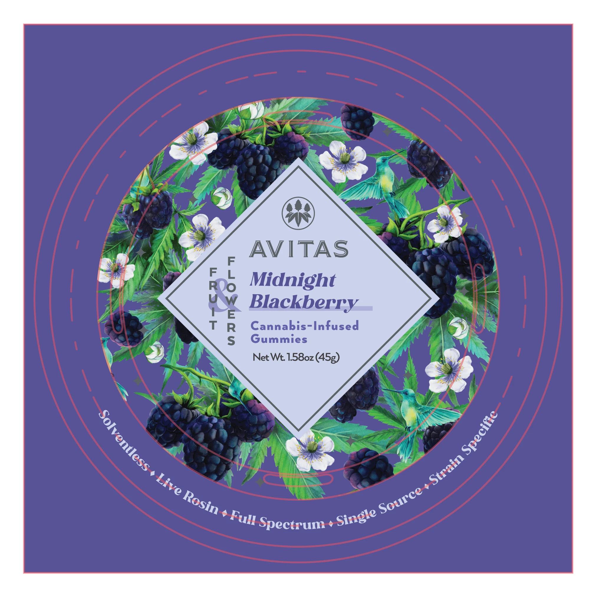 Circular label exploration / violet & diamond