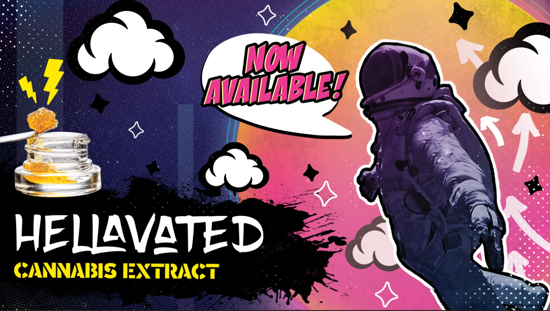 Hellavated cannabis extract launch creative